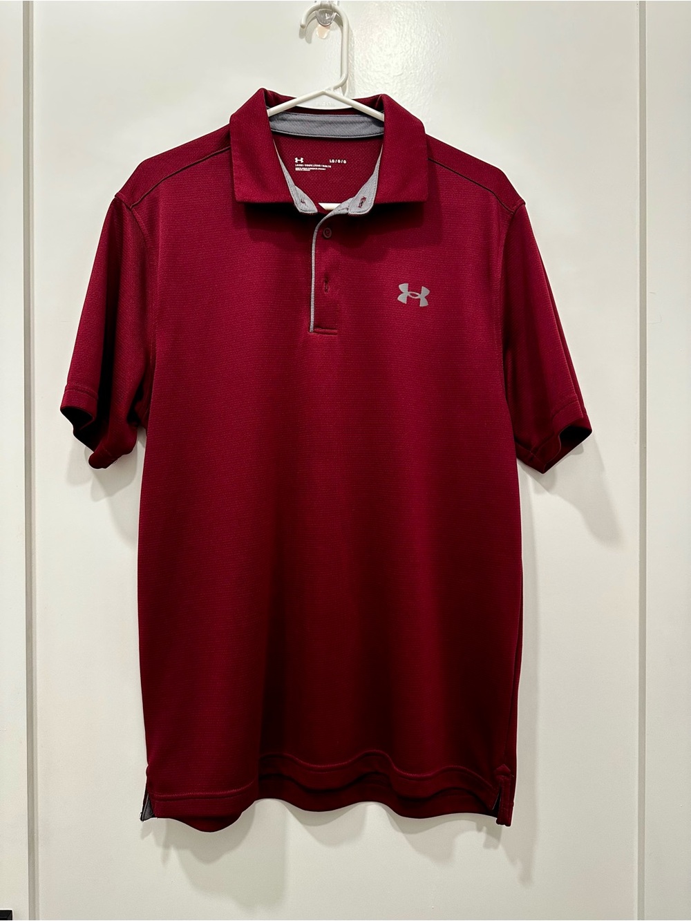 LG Maroon Performance Polo with Gray Trim